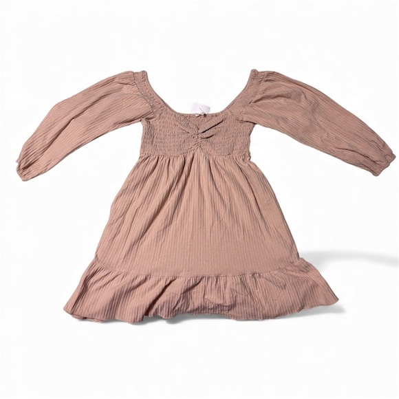 Baeverly Tops - Baeverly Smocked Square Neck Ruched Front Blush Pink Babydoll shirt